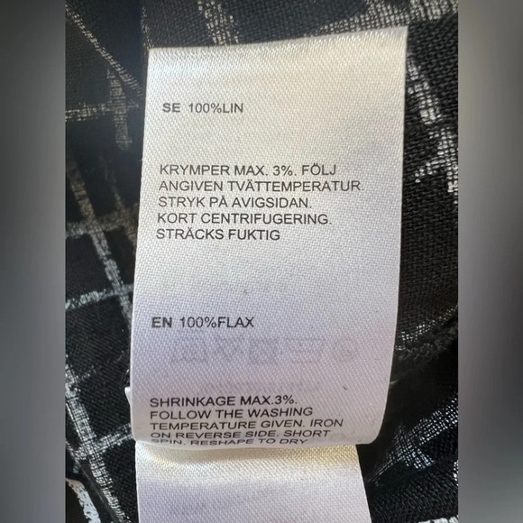 NEW! Marimekko A-Line Sleeveless Dress Flax Black White Size Eu 38 8 US - Picture 9 of 9